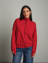 Cardigan bottoni - Rosso