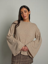 Pullover manica ampia - Beige