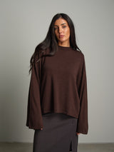 Pullover manica ampia - moro