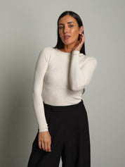 Pullover costina girocollo Bianco-ottico Vicolo 2AC2178;Pullover costina girocollo Bianco-ottico Vicolo 2AC2178 — foto 2;Pullover costina girocollo Bianco-ottico Vicolo 2AC2178 — foto 3