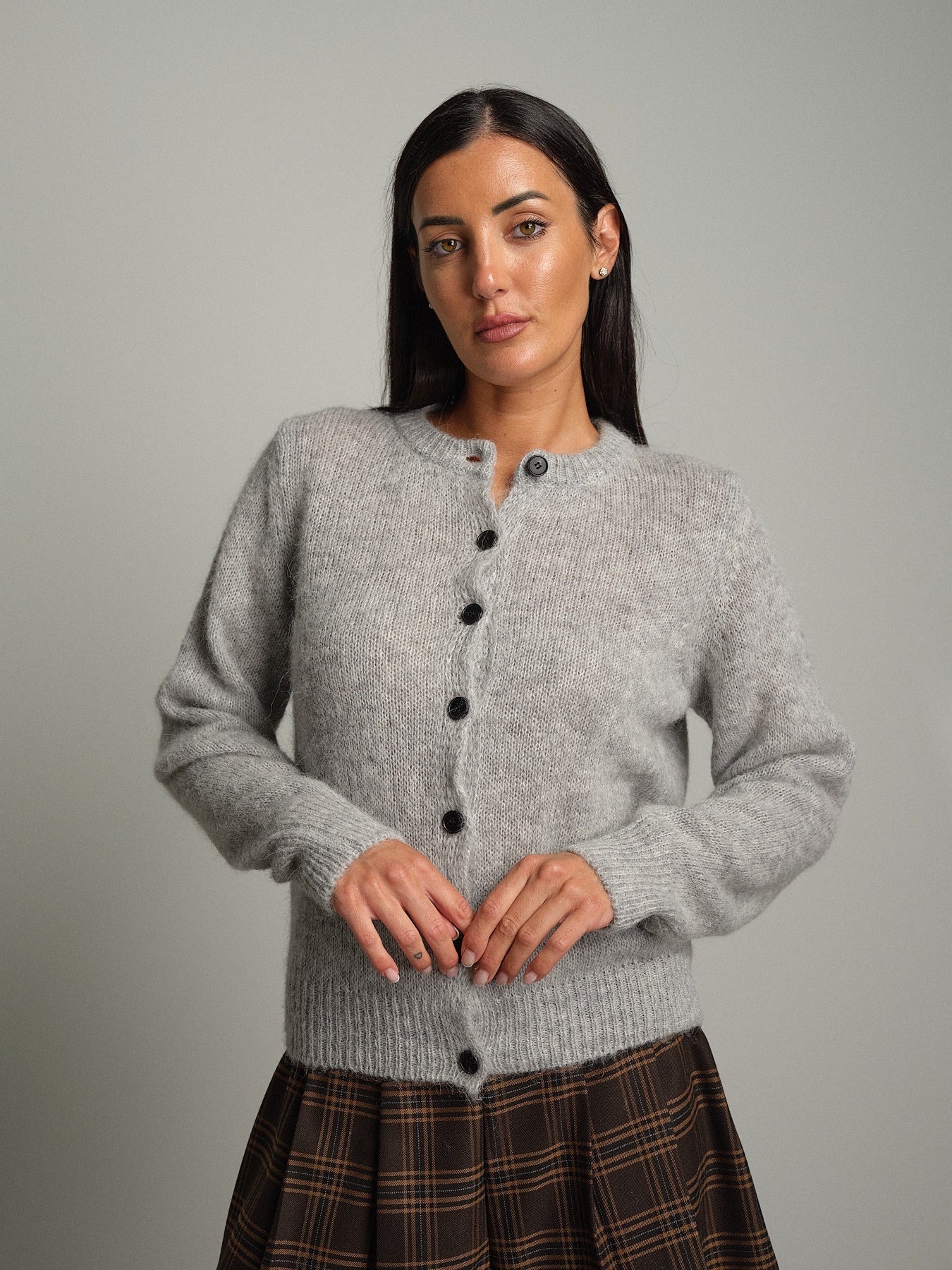 Cardigan bottoni Grigio-perla Vicolo 5AC5014;Cardigan bottoni Grigio-perla Vicolo 5AC5014 — foto 2;Cardigan bottoni Grigio-perla Vicolo 5AC5014 — foto 3