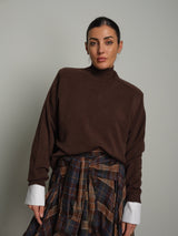 Pullover collo cratere cuciture PREORDINE 03/11 - moro