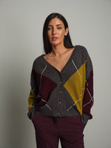 Cardigan rombi lana PREORDINE 19/10 - Antracite