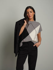 Gilet rombi lana Grigio Vicolo 7AC7058;Gilet rombi lana Grigio Vicolo 7AC7058 — foto 2;Gilet rombi lana Grigio Vicolo 7AC7058 — foto 3