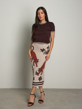 Gonna in maglia tigre - Crema