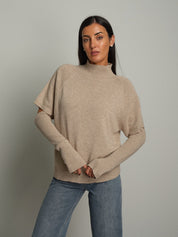 Pullover manicotto Beige Vicolo 7AC7190;Pullover manicotto Beige Vicolo 7AC7190 — foto 2;Pullover manicotto Beige Vicolo 7AC7190 — foto 3