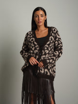 Cardigan maculato - moro