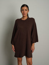 Abito in maglia pipistrello - moro
