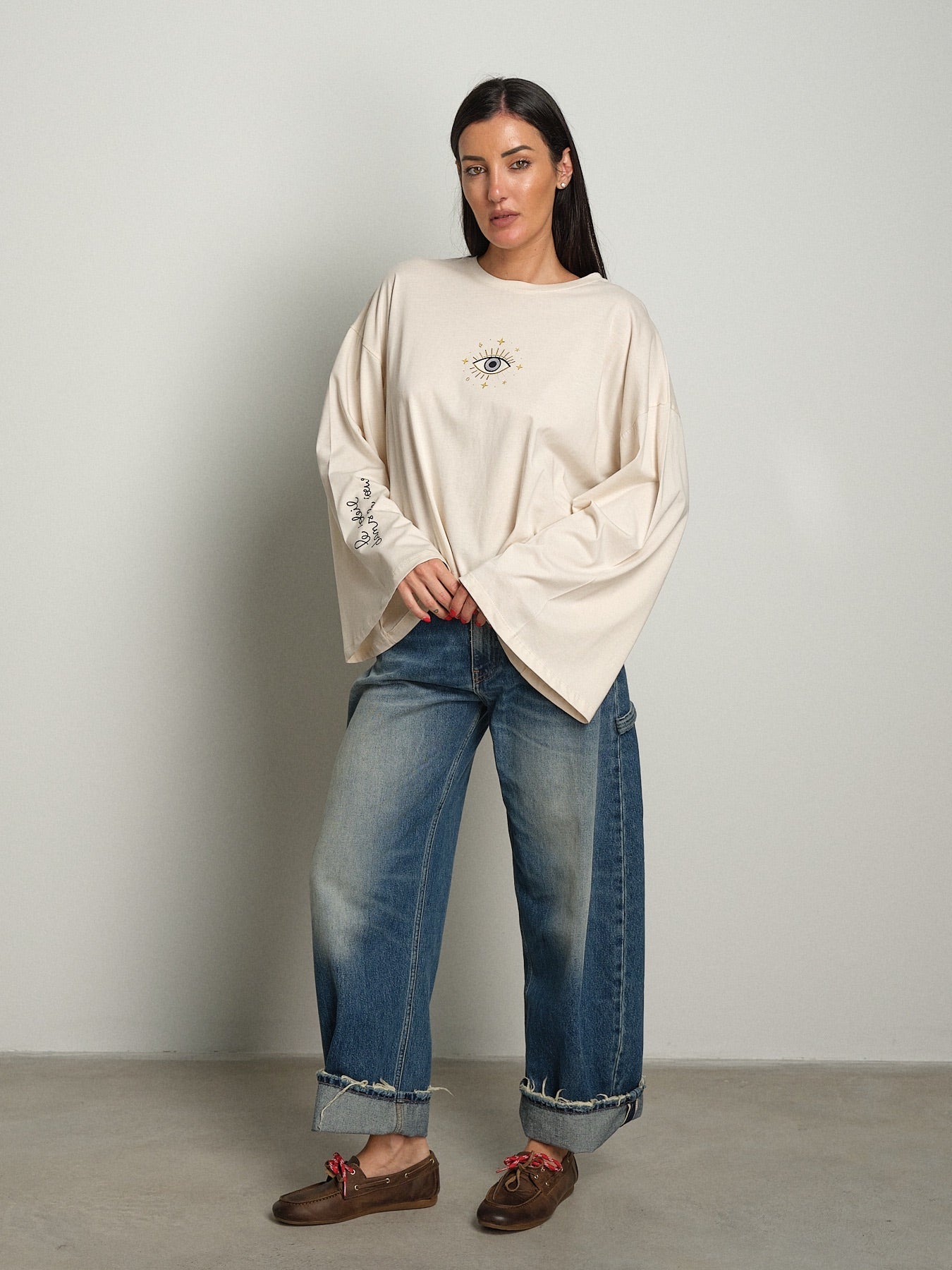 Maglia occhio Crema Vicolo RAC0129;Maglia occhio Crema Vicolo RAC0129 — foto 2;Maglia occhio Crema Vicolo RAC0129 — foto 3;Maglia occhio Crema Vicolo RAC0129 — foto 4;Maglia occhio Crema Vicolo RAC0129 — foto 5