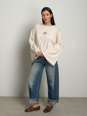 Maglia occhio Crema Vicolo RAC0129;Maglia occhio Crema Vicolo RAC0129 — foto 2;Maglia occhio Crema Vicolo RAC0129 — foto 3;Maglia occhio Crema Vicolo RAC0129 — foto 4;Maglia occhio Crema Vicolo RAC0129 — foto 5