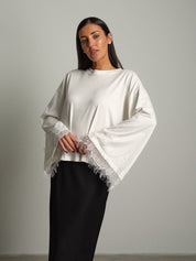 Maglia manica campana fondo pizzo Bianco-ottico Vicolo RAC0359;Maglia manica campana fondo pizzo Bianco-ottico Vicolo RAC0359 — foto 2;Maglia manica campana fondo pizzo Bianco-ottico Vicolo RAC0359 — foto 3;Maglia manica campana fondo pizzo Bianco-ottico Vicolo RAC0359 — foto 4;Maglia manica campana fondo pizzo Bianco-ottico Vicolo RAC0359 — foto 5