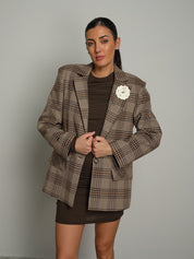 Giacca tartan spilla Beige Vicolo RAC0439;Giacca tartan spilla Beige Vicolo RAC0439 — foto 2;Giacca tartan spilla Beige Vicolo RAC0439 — foto 3;Giacca tartan spilla Beige Vicolo RAC0439 — foto 4;Giacca tartan spilla Beige Vicolo RAC0439 — foto 5