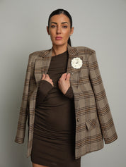 Giacca tartan spilla Beige Vicolo RAC0439;Giacca tartan spilla Beige Vicolo RAC0439 — foto 2;Giacca tartan spilla Beige Vicolo RAC0439 — foto 3;Giacca tartan spilla Beige Vicolo RAC0439 — foto 4;Giacca tartan spilla Beige Vicolo RAC0439 — foto 5