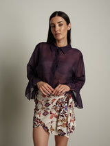 Completo Vicolo camicia viola + gonna stampa - Vinaccia