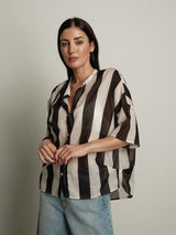 Camicia riga larga nera bianca - Nero