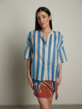 Completo camicia + gonna palma - Azzurro