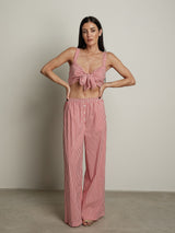 Pantalone gessato Barbara - Rosso