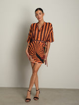 Gonna zebra pennellata - Arancio