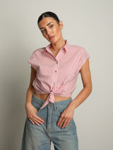 Camicia bacchetta smanicate - Rosso