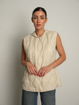 Gilet piumino cappuccio - Burro