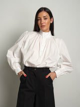 Camicia collo alto bottoni - Bianco ottico