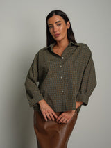 Camicia check fino - Verde oliva