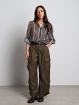 Pantalone cargo viscosa PREORDINE 16/09 - Verde militare