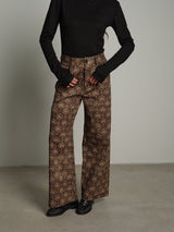 Pantalone damascato - Cammello