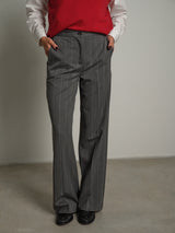 Pantalone palazzo gessato - Grigio