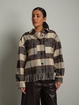 Camicia quadri frange - moro