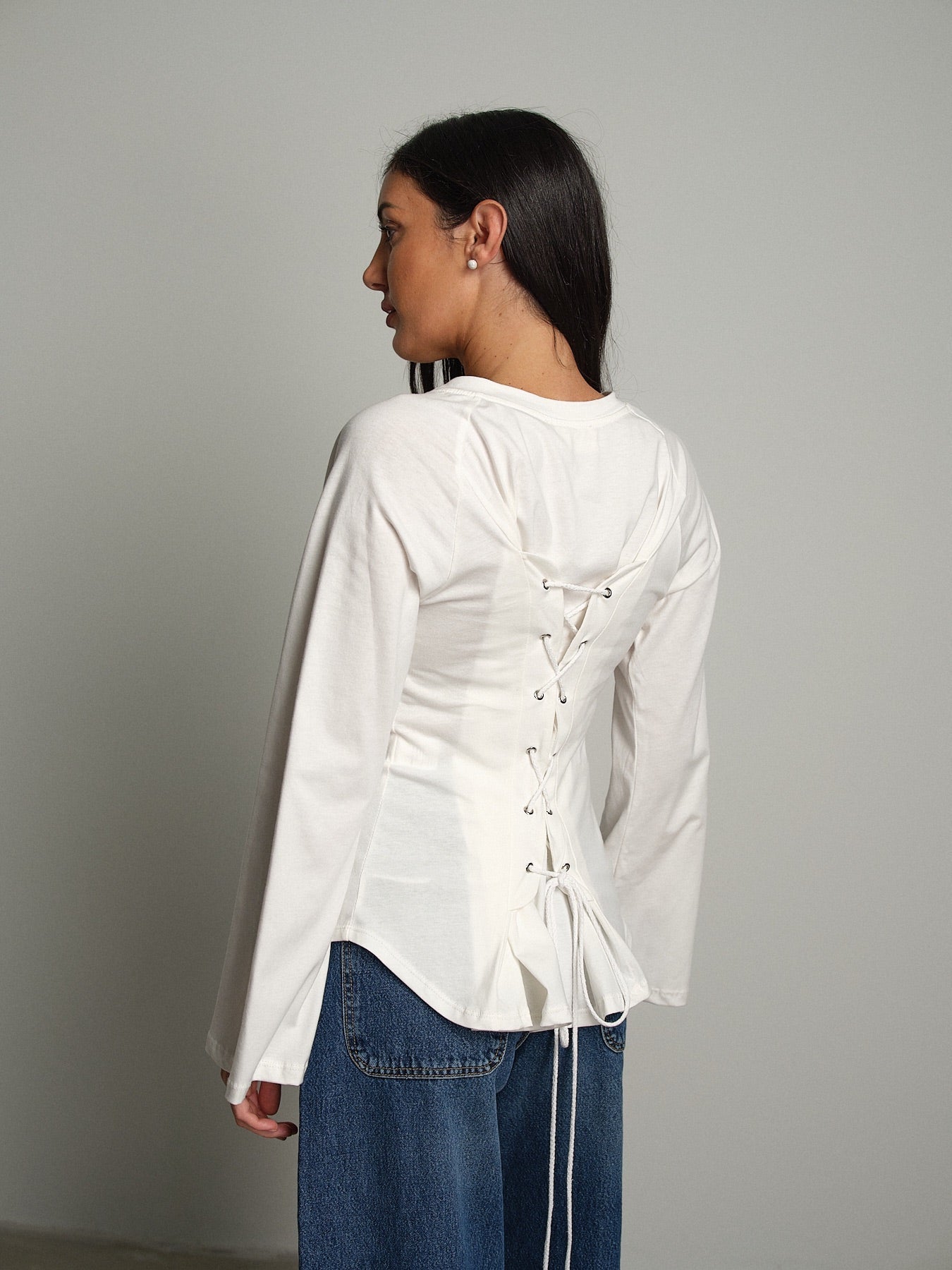 Maglia laccio retro Bianco-ottico Vicolo TAC1661;Maglia laccio retro Bianco-ottico Vicolo TAC1661 — foto 2;Maglia laccio retro Bianco-ottico Vicolo TAC1661 — foto 3