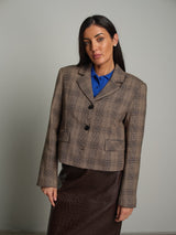 Giacca crop principe di galles - Beige