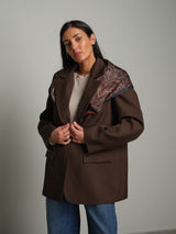 Giacca over foulard - moro