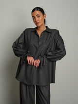 Camicia Giorgi gessata - Antracite