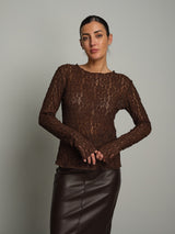 Maglia girocollo pizzo PREORDINE 28/10 - moro
