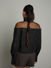 Camicia crop spalle tulle Nero Vicolo TAC1752;Camicia crop spalle tulle Nero Vicolo TAC1752 — foto 2;Camicia crop spalle tulle Nero Vicolo TAC1752 — foto 3;Camicia crop spalle tulle Nero Vicolo TAC1752 — foto 4;Camicia crop spalle tulle Nero Vicolo TAC1752 — foto 5