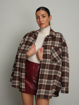 Camicia flanella over check - moro