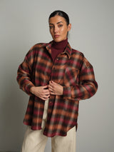 Camicia flanella over check - Bordeaux