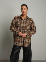 Camicia flanella check - Tabacco