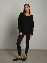 Leggings aghetta - Nero