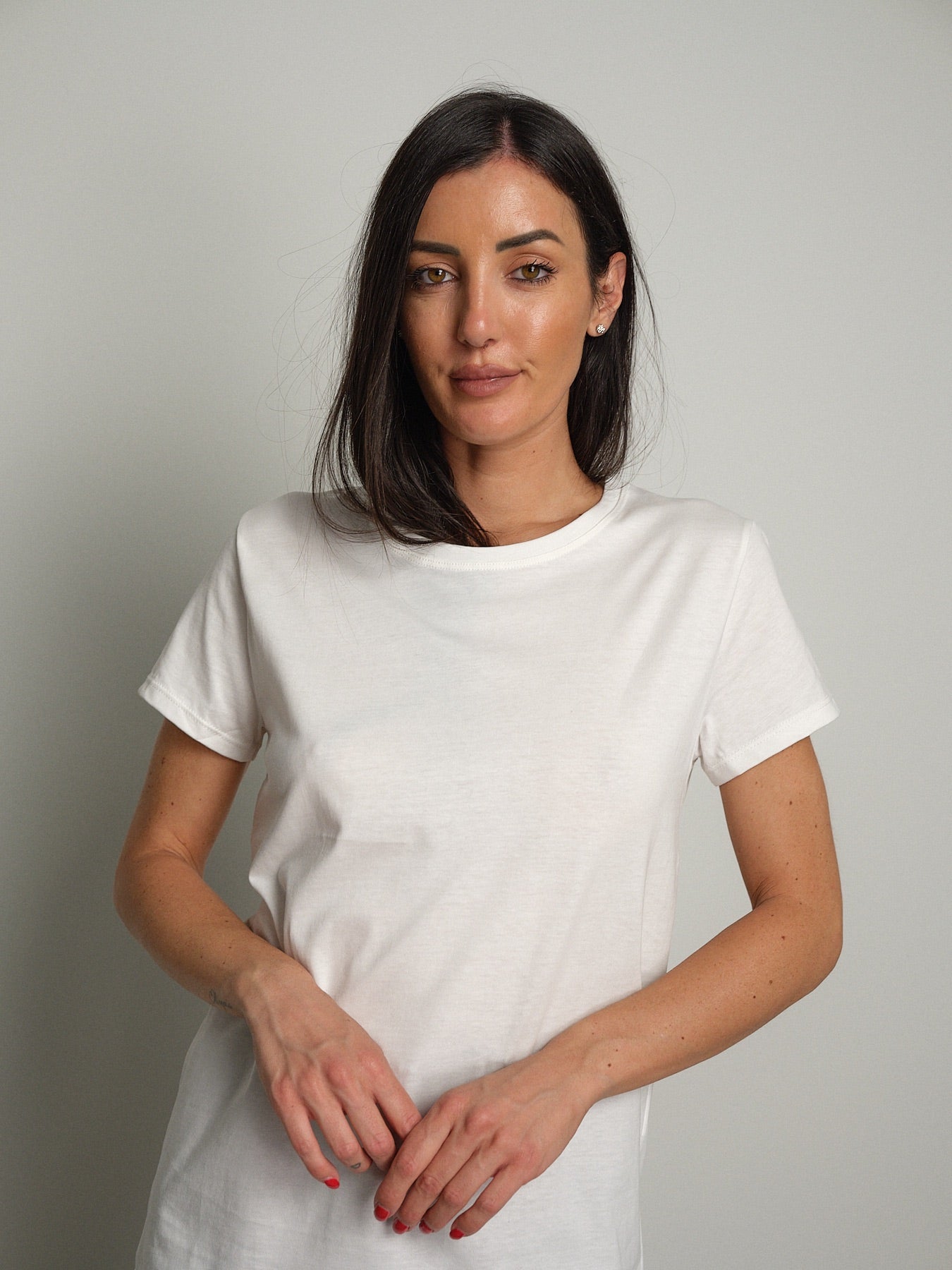 T-shirt slim basica Bianco-ottico Vicolo UAC0083;T-shirt slim basica Bianco-ottico Vicolo UAC0083 — foto 2;T-shirt slim basica Bianco-ottico Vicolo UAC0083 — foto 3