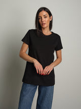 T-shirt slim basica - Nero