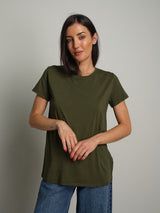 T-shirt slim basica - Verde militare