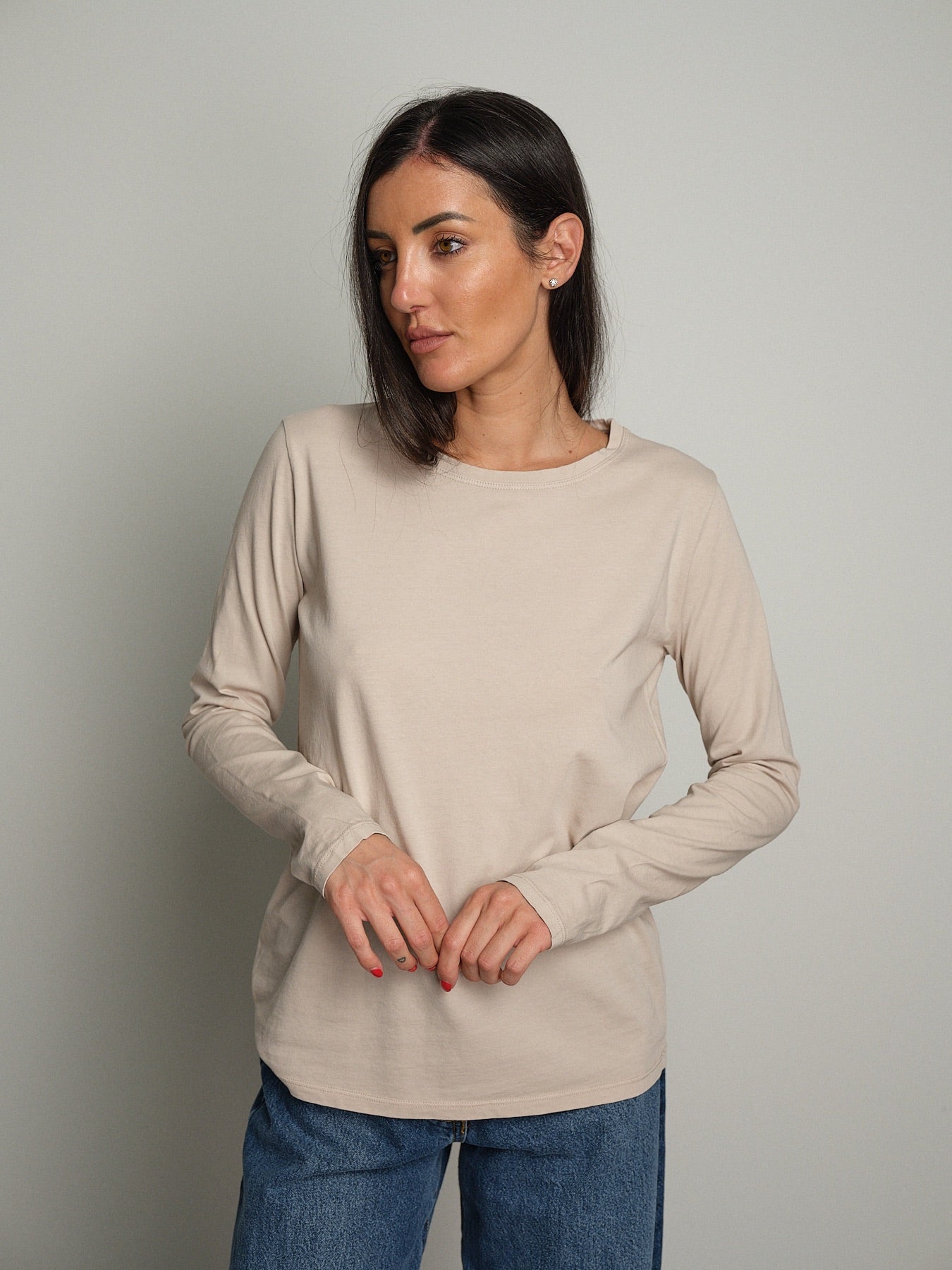 Maglia manica lunga slim basica Beige Vicolo UAC0098;Maglia manica lunga slim basica Beige Vicolo UAC0098 — foto 2;Maglia manica lunga slim basica Beige Vicolo UAC0098 — foto 3