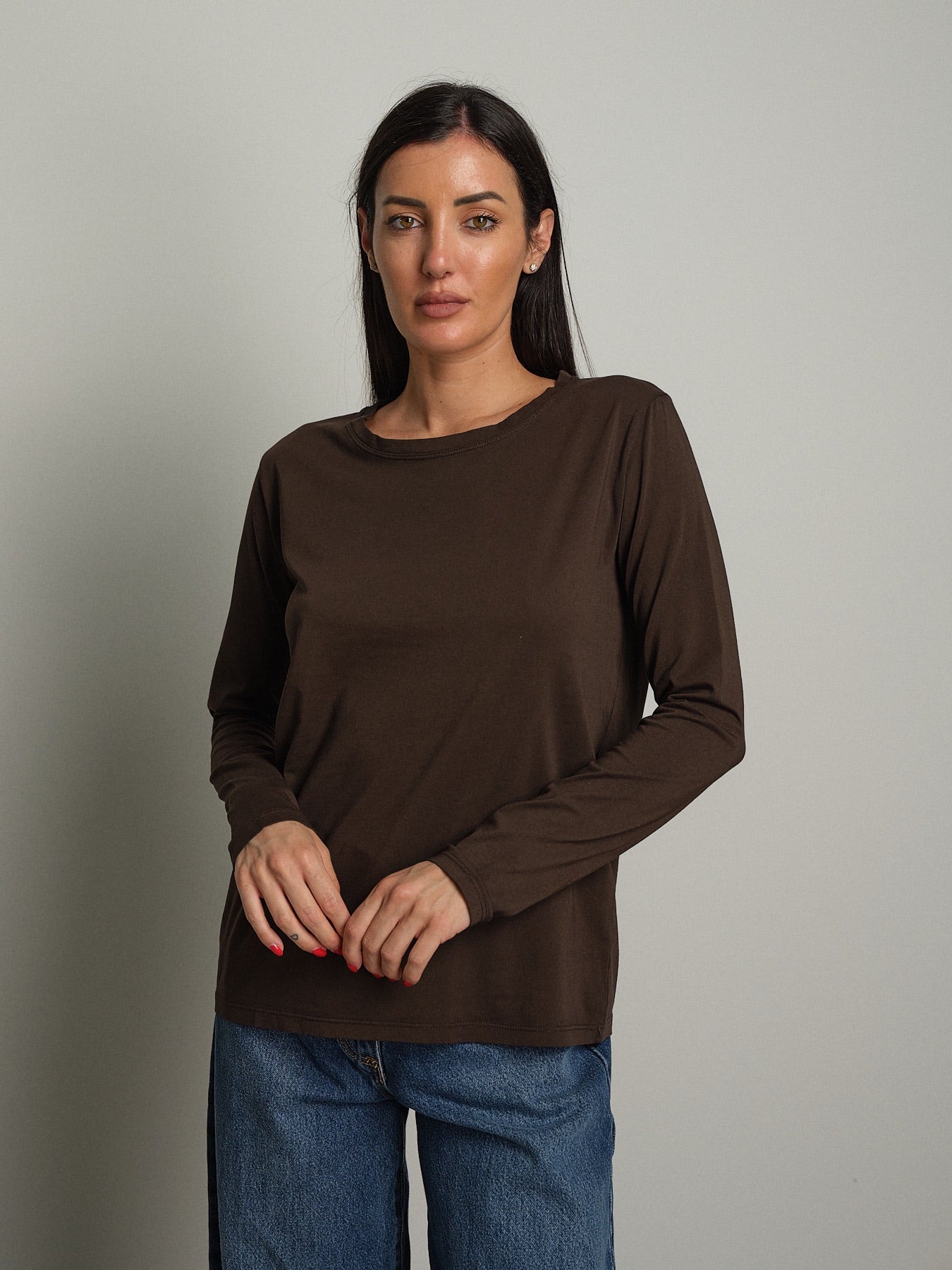 Maglia manica lunga slim basica Moka Vicolo UAC0098;Maglia manica lunga slim basica Moka Vicolo UAC0098 — foto 2;Maglia manica lunga slim basica Moka Vicolo UAC0098 — foto 3