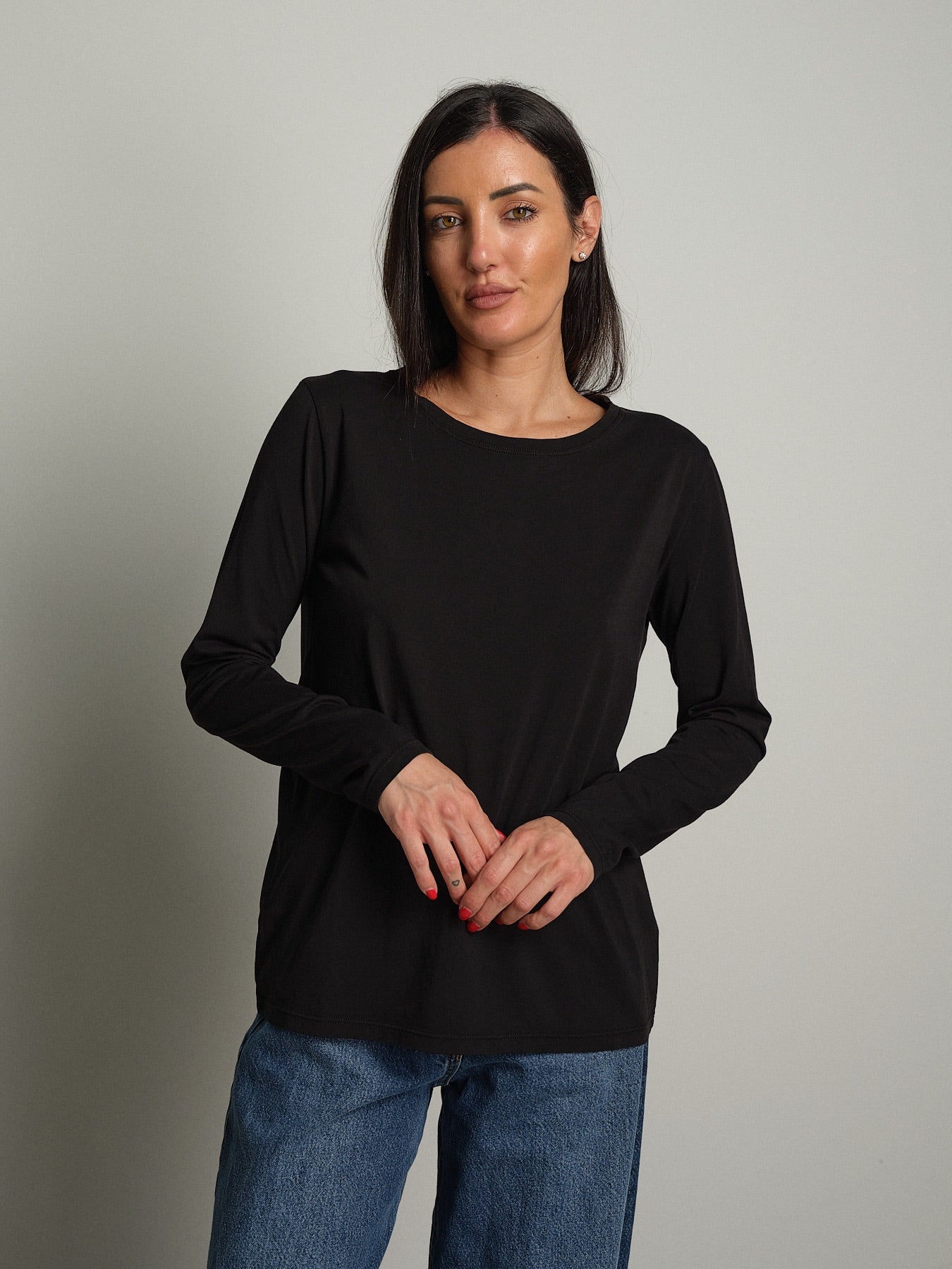 Maglia manica lunga slim basica Nero Vicolo UAC0098;Maglia manica lunga slim basica Nero Vicolo UAC0098 — foto 2;Maglia manica lunga slim basica Nero Vicolo UAC0098 — foto 3