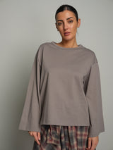 Maglia ampia over - Grigio perla