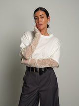 T-shirt manica pizzo PREORDINE 05/10 - Bianco ottico
