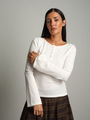 Maglia serafino manica ampia Bianco-ottico Vicolo UAC0136;Maglia serafino manica ampia Bianco-ottico Vicolo UAC0136 — foto 2;Maglia serafino manica ampia Bianco-ottico Vicolo UAC0136 — foto 3;Maglia serafino manica ampia Bianco-ottico Vicolo UAC0136 — foto 4