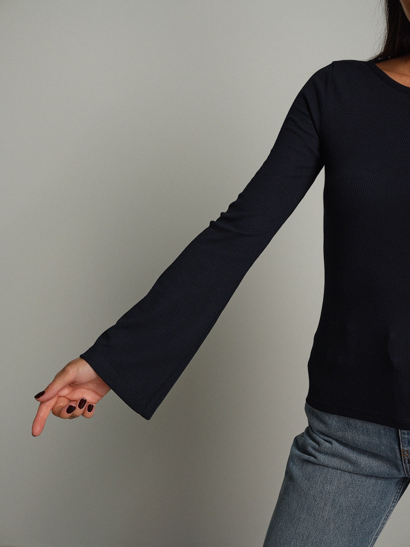 Maglia serafino manica ampia Blu Vicolo UAC0136;Maglia serafino manica ampia Blu Vicolo UAC0136 — foto 2;Maglia serafino manica ampia Blu Vicolo UAC0136 — foto 3
